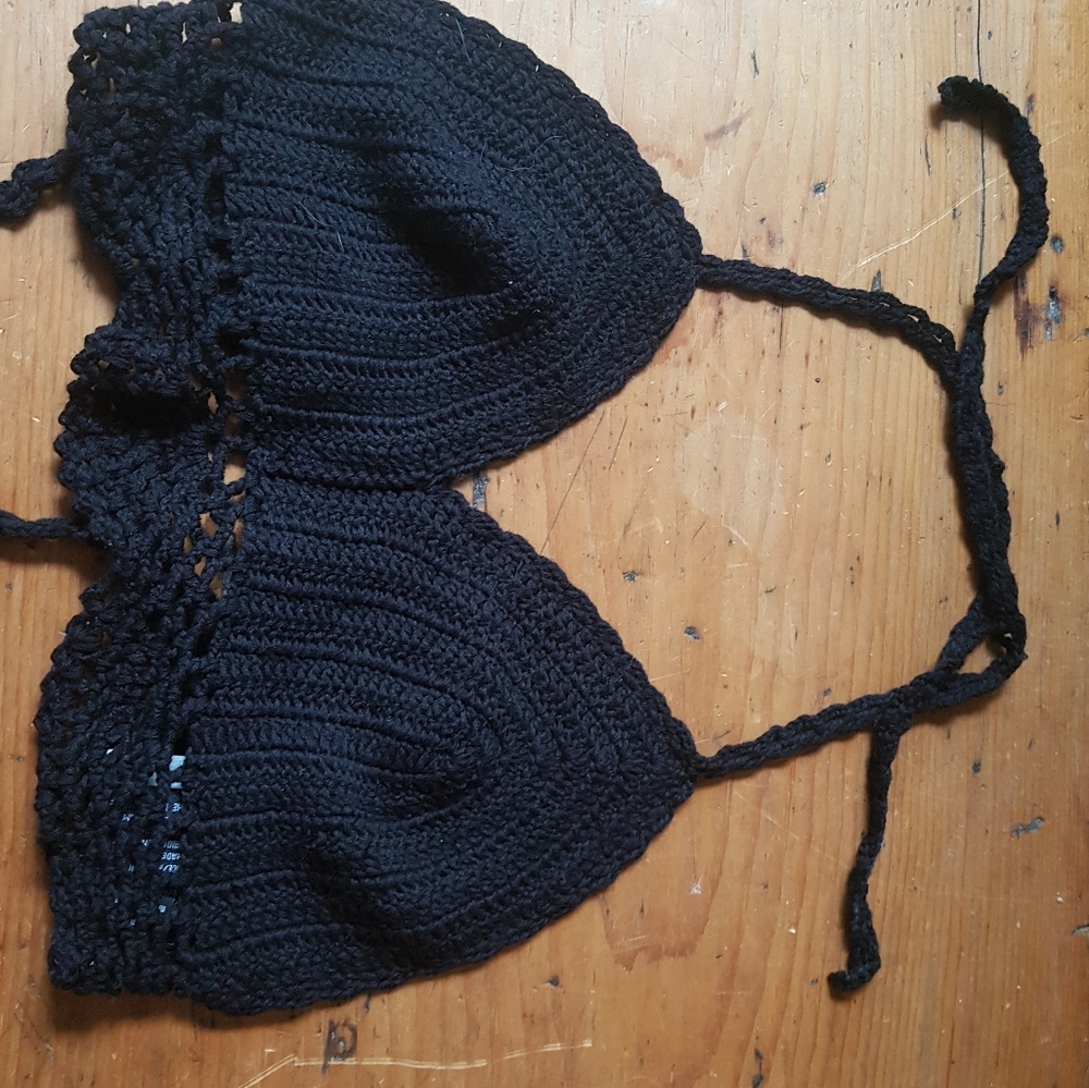 Black crochet top